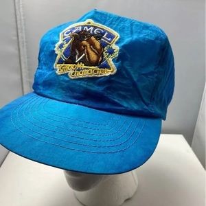 Vint. Smooth Joe Camel Cigarette Nylon Tie-dye Blue Trucker SnapBack Hat